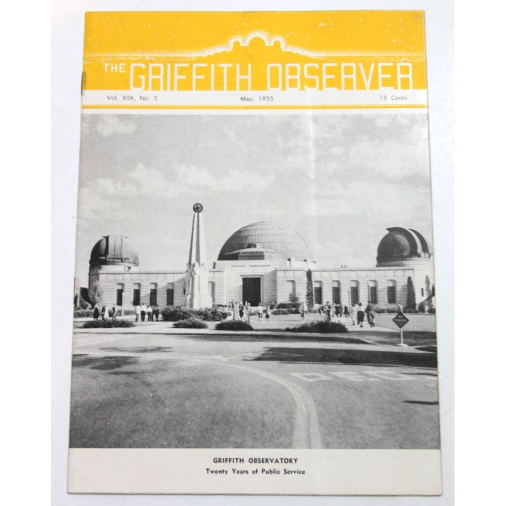 Griffith Observer May 1955 Vol 19 No 5  Astronomy Magazine Vintage 20 Yrs Ser
